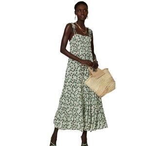 RIXO Herbie‎ Green Floral Print Long Maxi Tent Dress Sz 8